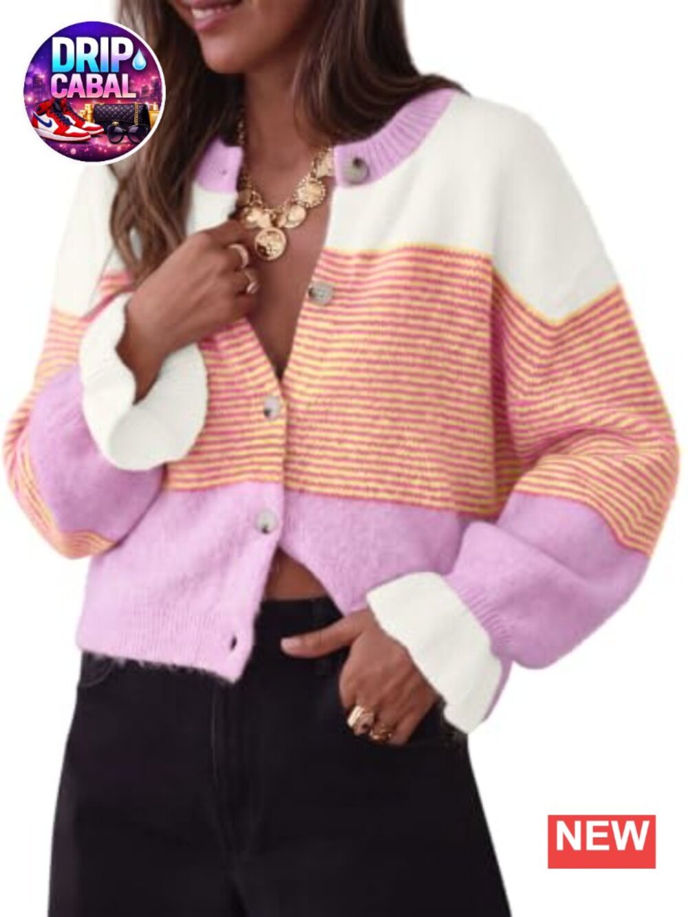 Trendy Queen Striped Cardigan Sweaters for Women